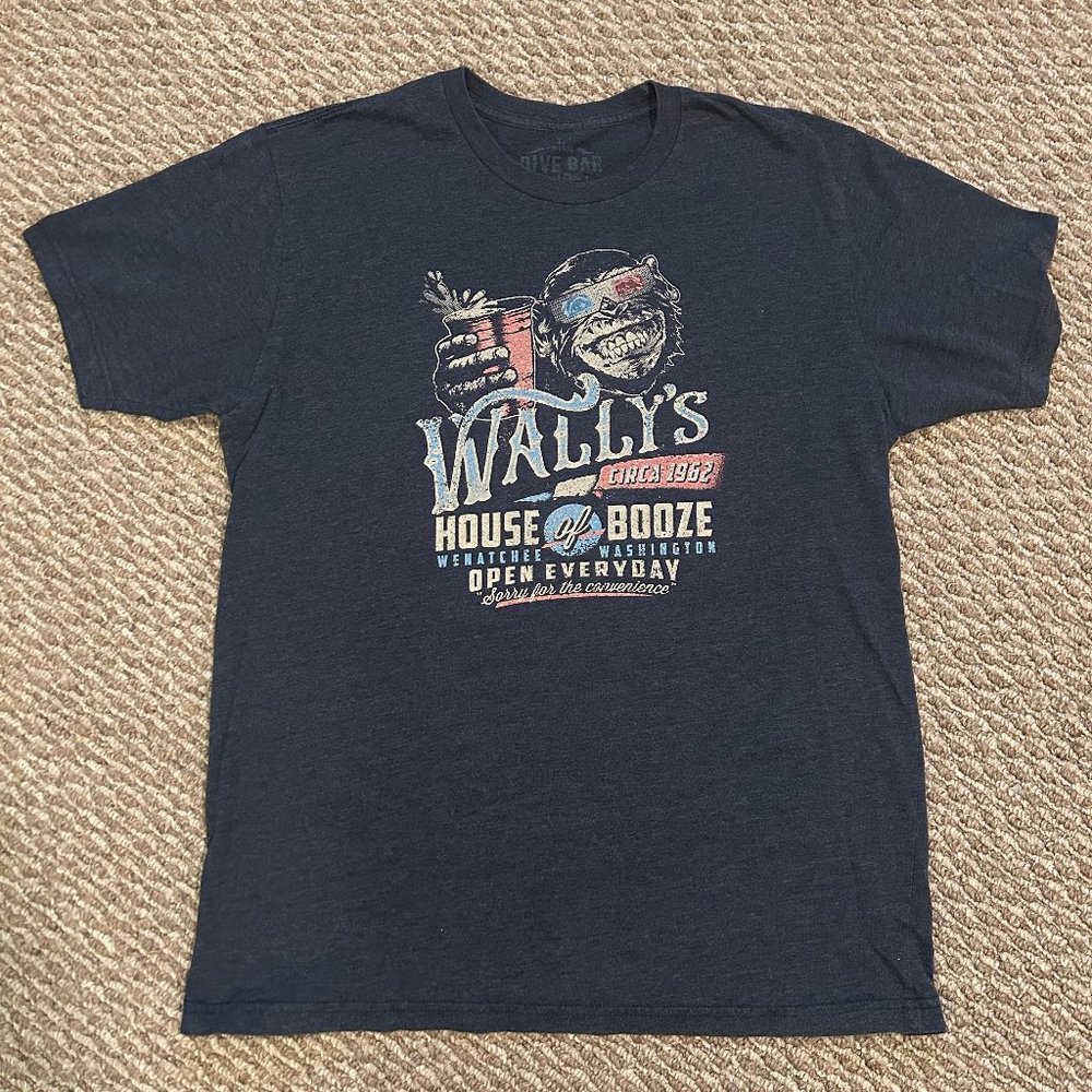 Dive Bar Shirt Club T-Shirt - Blue Men's Large - Wally's House of Booze